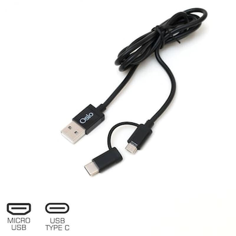 Καλώδιο Osio USB-Α Male σε USB-C / micro USB Male - 1m