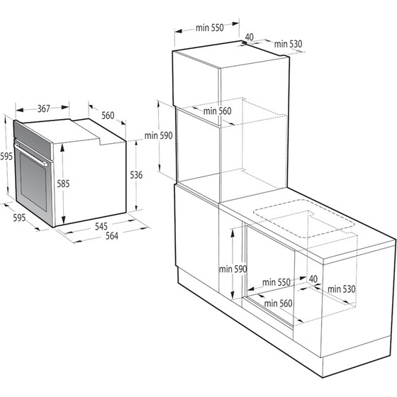 HISENSE BSA65226AX 77lt Inox  Εντοιχιζόμενος Φούρνος Άνω Πάγκου image 9