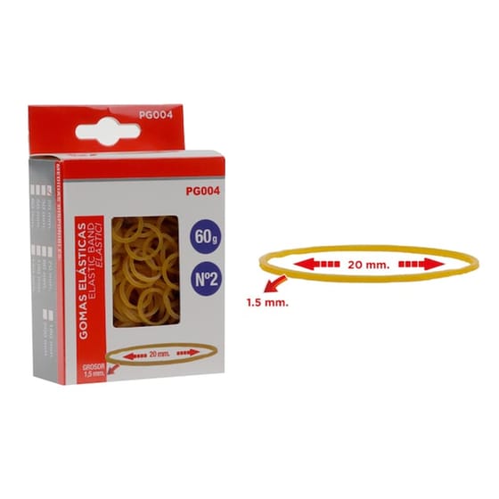 Mp Λαστιχάκια Συσκευασίας Pg004 Σε Κουτί, No2, 1.5x20mm, 60g image 0