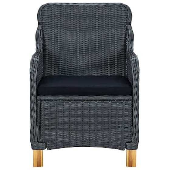 Vidaxl Σετ Τραπεζαρίας Κήπου 7 Τεμαχίων Σκούρο Γκρι image 5