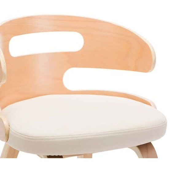 Καρέκλες Τραπεζαρίας Vidaxl από Λυγισμένο Ξύλο/Συνθετικό Δέρμα 6 Τμχ - Κρεμ image 5