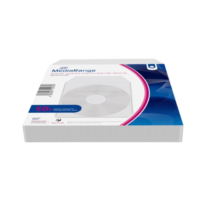 Χάρτινα Φακελάκια CD/DVD Mediarange για 1 Δίσκο (50τμχ) - Λευκό