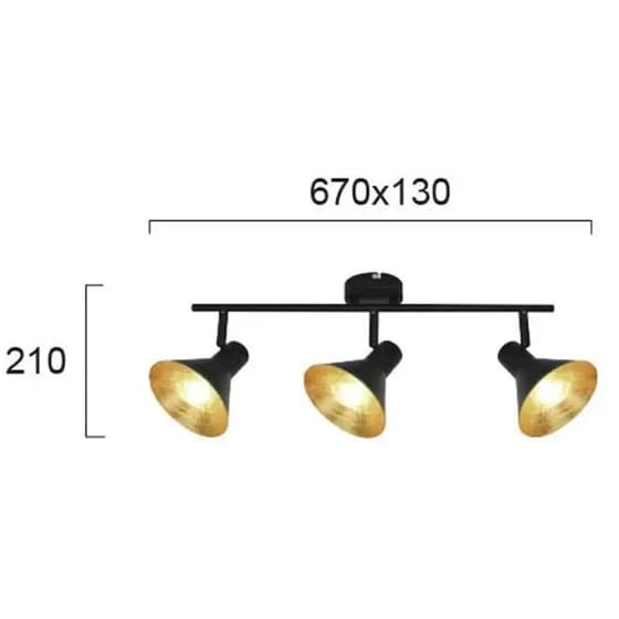 Σποτ Τρίφωτο Viokef Harvey 4167200 Μεταλλικό - Μαύρο image 1