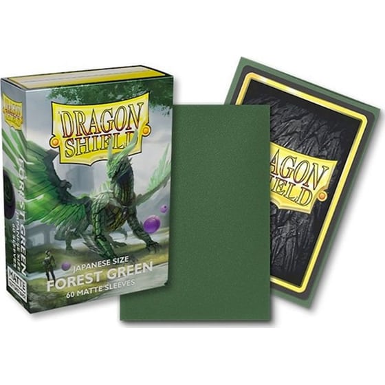 Dragon Shield Sleeves Japanese Small Size - Matte Forest Green (60 Sleeves) image 1