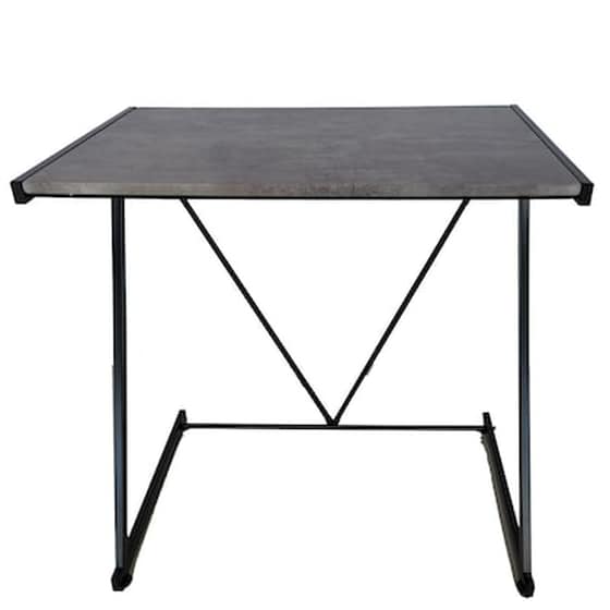 Γραφείο Μελέτης Crown Flower Cement από Μοριοσανίδα 76x51cm - Γκρι/Μαύρο image 0