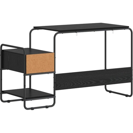 Γραφείο VidaXL με Αποθηκευτικό Χώρο 131,5x50x75,5 cm - Μαύρη Δρυς image 5