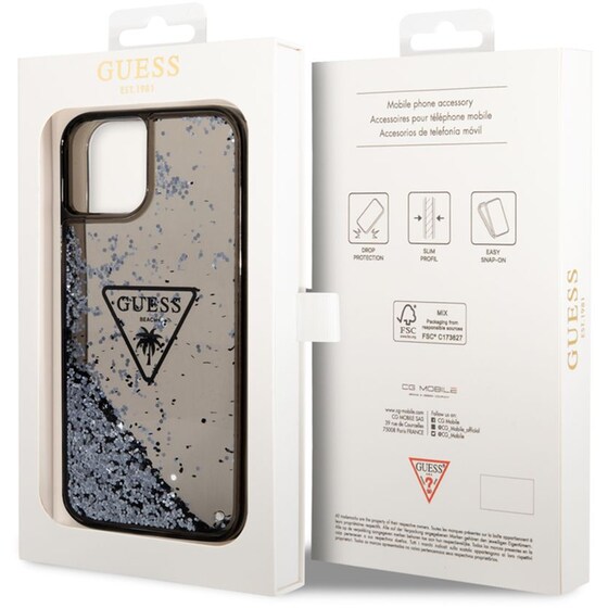 Θήκη Apple iPhone 14 Plus - Guess Triangle Glitter Logo Collection - Μαύρο image 6