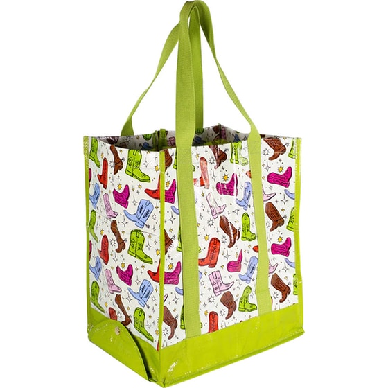 Shopper Bag Αναδιπλούμενη Ban.do Party Boots από Ανακυκλωμένο Υλικό - Πράσινη με Σχέδιο image 2