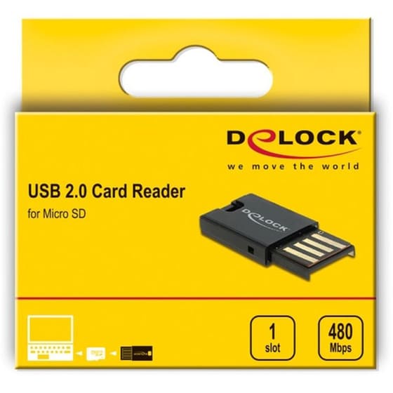 Delock Card Reader Usb 2.0 91603 Για Κάρτες Μνήμης Micro Sd, Μαύρο image 3