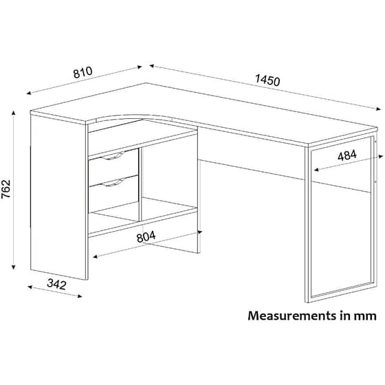 Γραφείο Γωνιακό ArteLibre από Μοριοσανίδα 145x81cm - Φυσικό/Μαύρο image 1