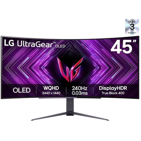 LG UltraGear 45GX90SA Gaming Monitor 45'' Wide QHD OLED Curved 240Hz 0.03ms image 0