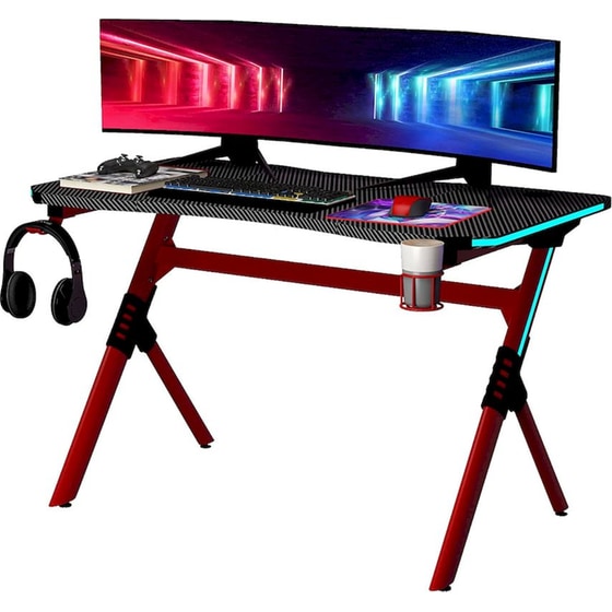 Γραφείο Gaming RGB ArteLibre Vader 120x65x75cm - Μαύρο image 1