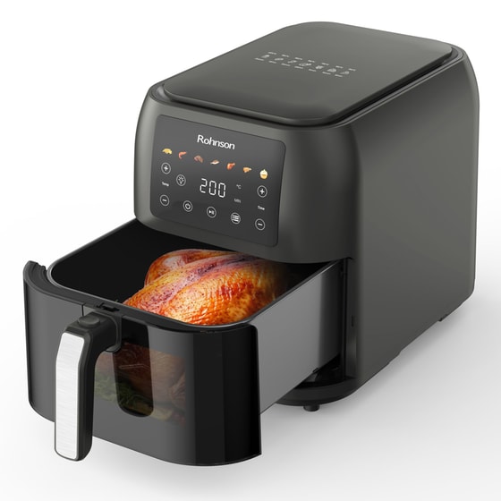 ROHNSON R-2860 με Αποσπώμενο Κάδο 1700 W 8 L Μαύρο Φριτέζα Αέρος image 2