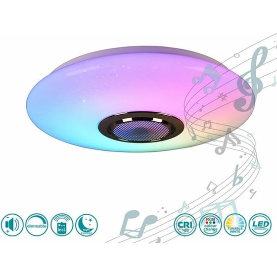 Trio Lighting Musica Smart Πλαφονιέρα Οροφής 41εκ. Λευκή με Ενσωματωμένο LED και Τηλεχειριστήριο image 6
