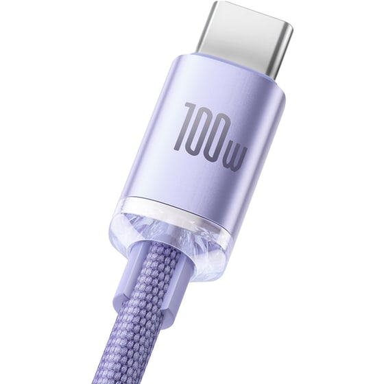 Καλώδιο δεδομένων Baseus Crystal Shine Series Usb to Usb-C 100 W 2m - Lilac image 2