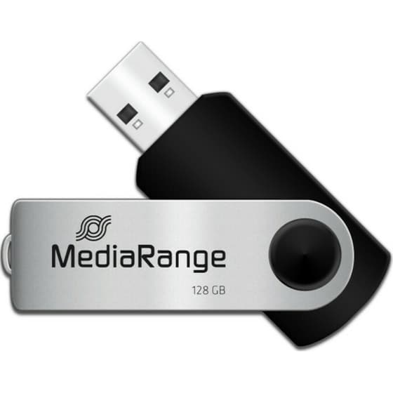 MediaRange 128GB USB 2.0 Stick Ασημί image 1