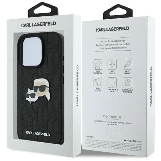 Θήκη Apple iphone 16 Pro Max - Karl Lagerfeld Monogram Ikonik Patch Saffiano - Μαύρο image 5
