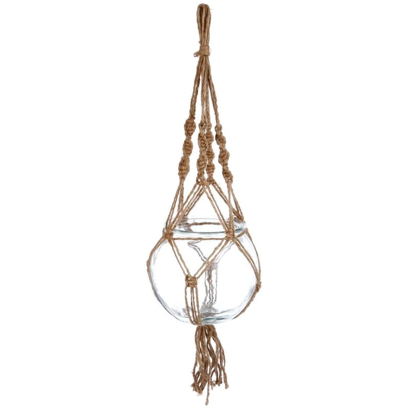 Διακοσμητική Γυάλα Κρεμαστή Spitishop Γυάλινη 18x18x55 - Διάφανη