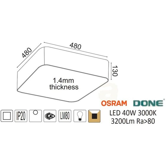 Φωτιστικό Πλαφονιέρα Led Aca Emery V28ledc48wh από Μέταλλο/Ακρυλικό - Λευκό image 1