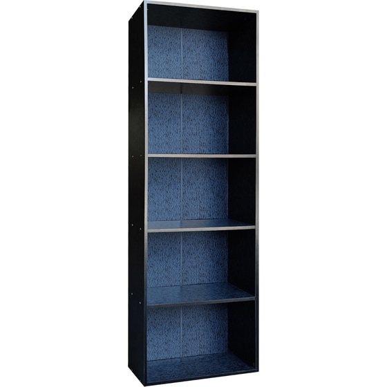 Βιβλιοθήκη ArteLibre Vanja από Μοριοσανίδα 60x24x170 cm - Μαύρο/Μπλε image 0