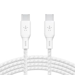 Καλώδιο φοόρτισης Belkin Braided USB-C σε USB-C 3m - Λευκό
