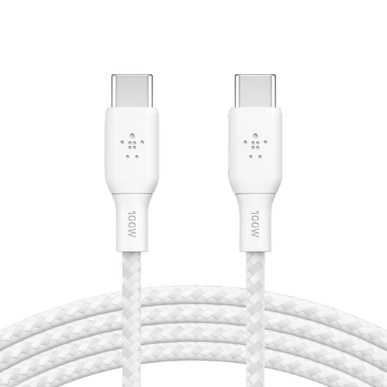 Καλώδιο φοόρτισης Belkin Braided USB-C σε USB-C 3m - Λευκό image 0