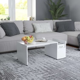 Τραπεζάκι Σαλονιού VidaXL από Μοριοσανίδα 90x45x35cm - Λευκό