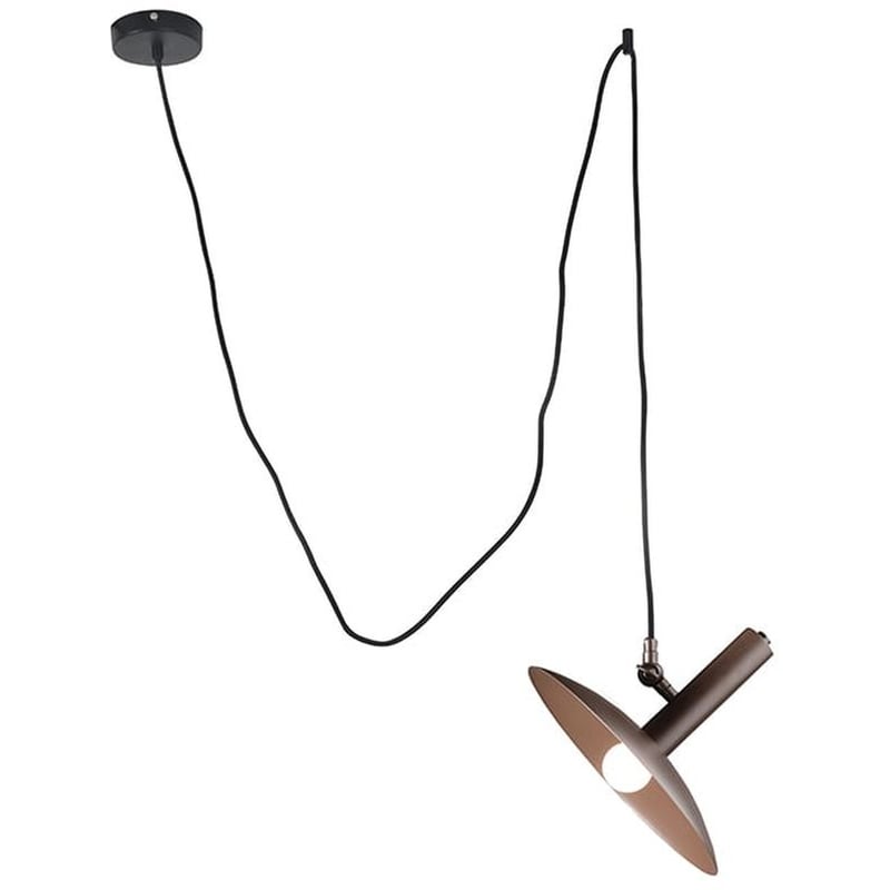 Φωτιστικό Οροφής Μονόφωτο Aca από Μέταλλο 25x18x220 cm - Καφέ