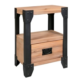 Κομοδίνο Vidaxl Από Μασίφ Ξύλο Ακακίας 40x30x54 cm - Καφέ Μαύρο