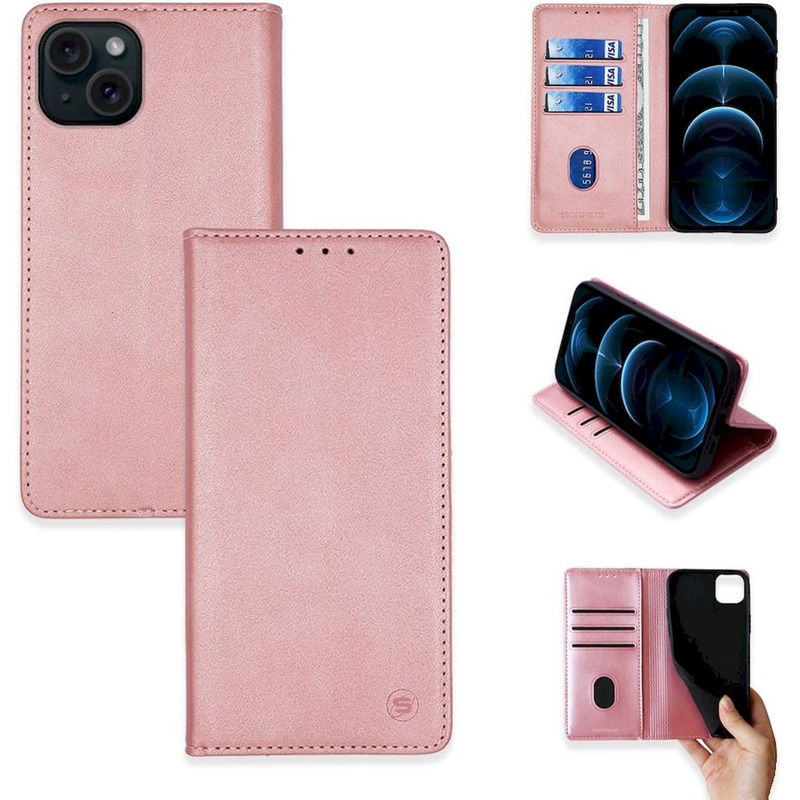 Θήκη Apple iPhone 15 Plus - Sonique Vintage Magnet Book - Ροζ Χρυσό