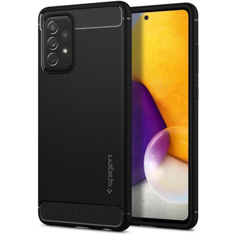 Spigen Rugged Armor Back Cover Σιλικόνης Μαύρη (samsung A72) + Δωρο Touchpen