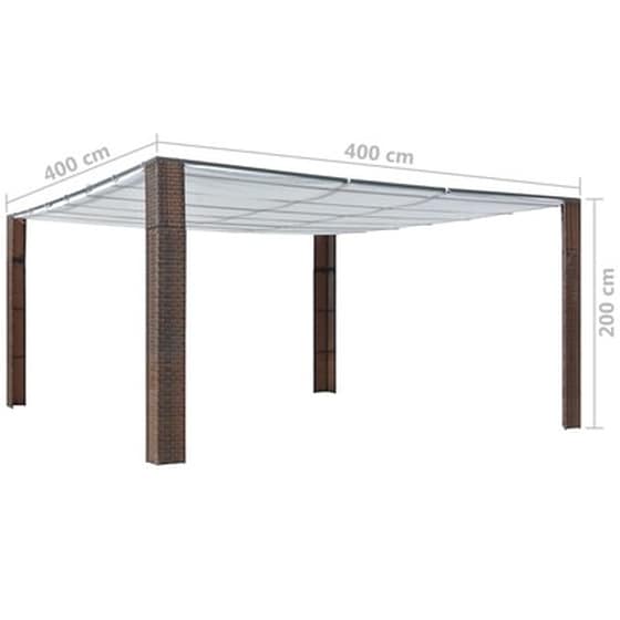 Vidaxl Κιόσκι Με Οροφή Καφέ/κρεμ 400x400x200 Εκ. Από Συνθετικό Ρατάν image 3