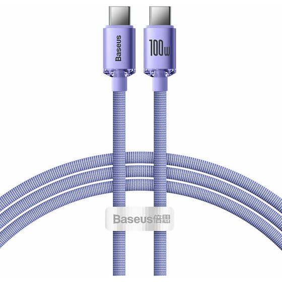Καλώδιο δεδομένων Baseus Crystal Shine Series Usb-C to Usb-C 100W 1.2m - Lilac image 0