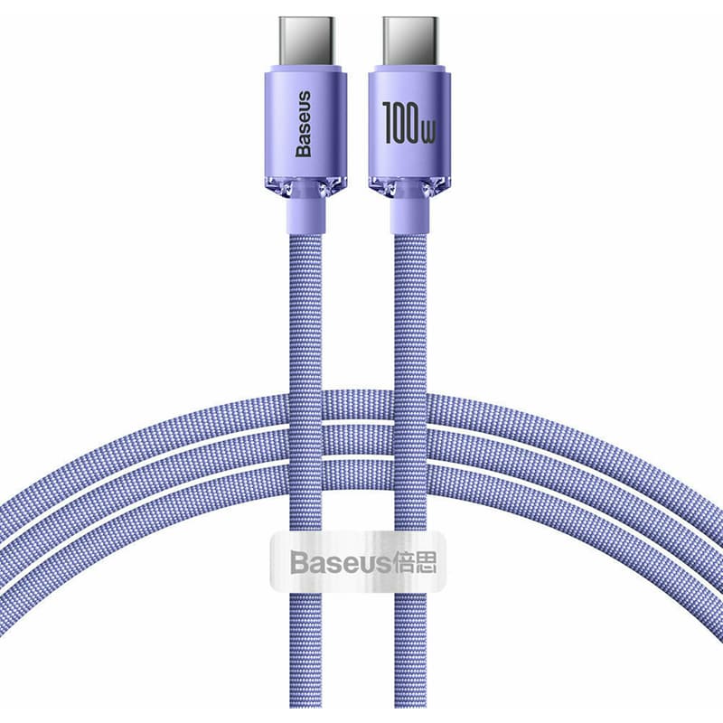 Καλώδιο δεδομένων Baseus Crystal Shine Series Usb-C to Usb-C 100W 1.2m - Lilac