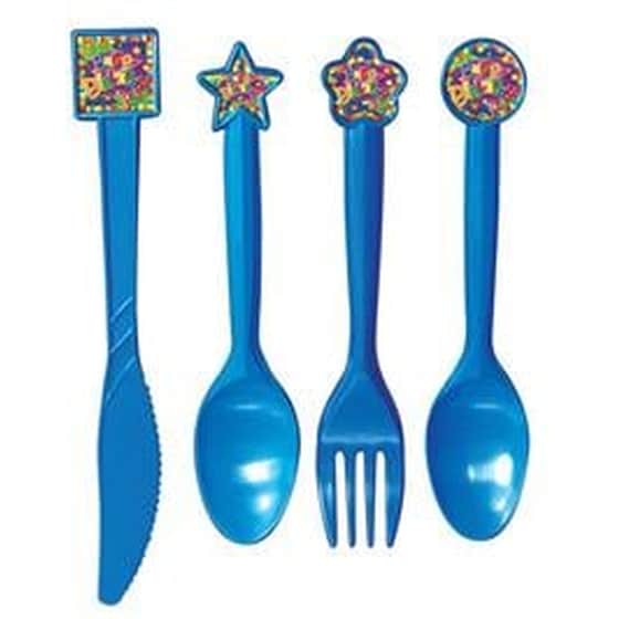 Μαχαιροπίρουνα Με Στίκερ "happy Birthday" 24τεμ. image 0