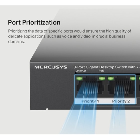 Mercusys MERMS108GP v1 Unmanaged L2 PoE+ Switch με 8 Θύρες Gigabit (1Gbps) Ethernet image 6