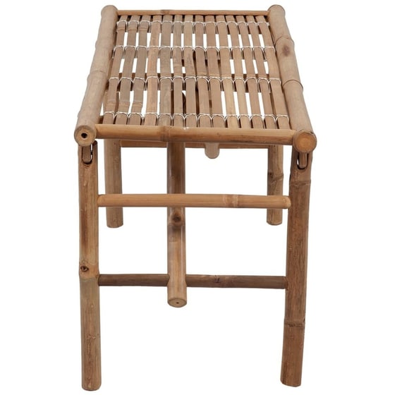 Παγκάκι Κήπου VidaXL με Μαξιλάρι από Μπαμπού 118x38x45 cm - Καφέ/Μαύρο image 3