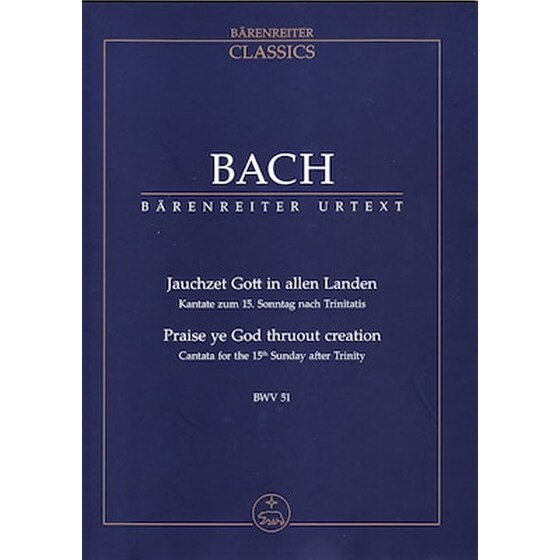Βιβλίο Για Σύνολα Barenreiter Bach - Praise Ye God Thruout Creation Bwv 51 [pocket Score] image 1
