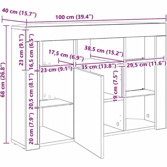 Έπιπλο Τηλεόρασης VidaXL Γωνιακό με LED 100 x 40 x 68 cm - Sonoma Δρυς image 13