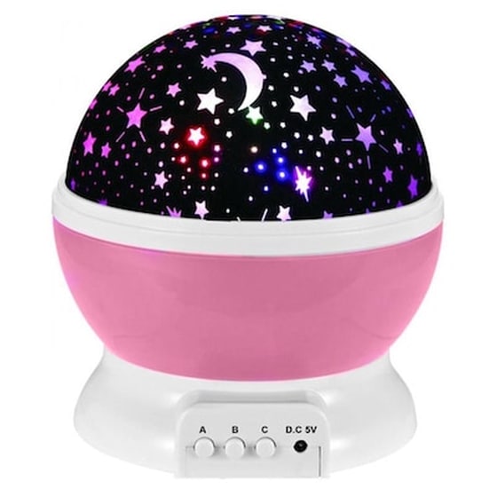 Περιστρεφόμενο Φωτιστικό Δωματίου Με Projector - Ροζ image 0