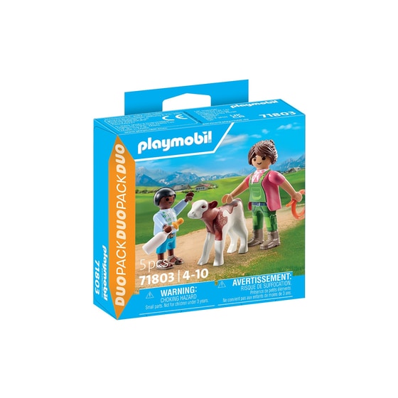 Playmobil Αγρότισσα και Pαιδάκι με Mοσχαράκι (71803) image 0