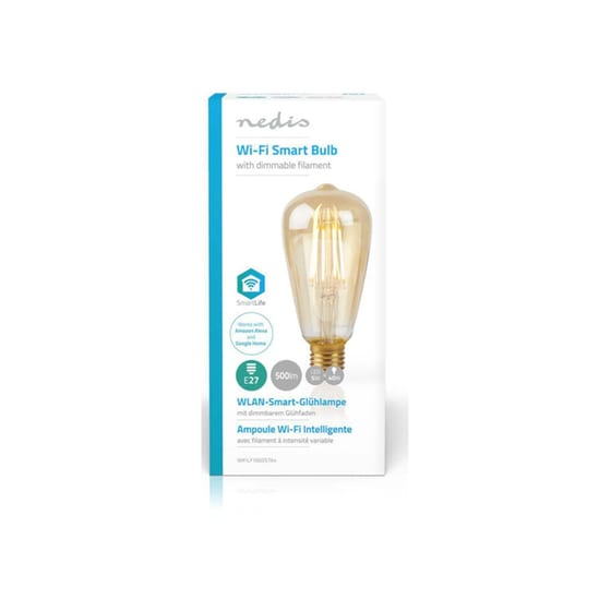 Έξυπνη Λάμπα Nedis Wi-Fi Led Smart Filament Bulb E27 Χρυσό image 2