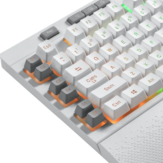 Gaming Πληκτρολόγιο Redragon Shiva K512 Ενσύρματο RGB - White image 5
