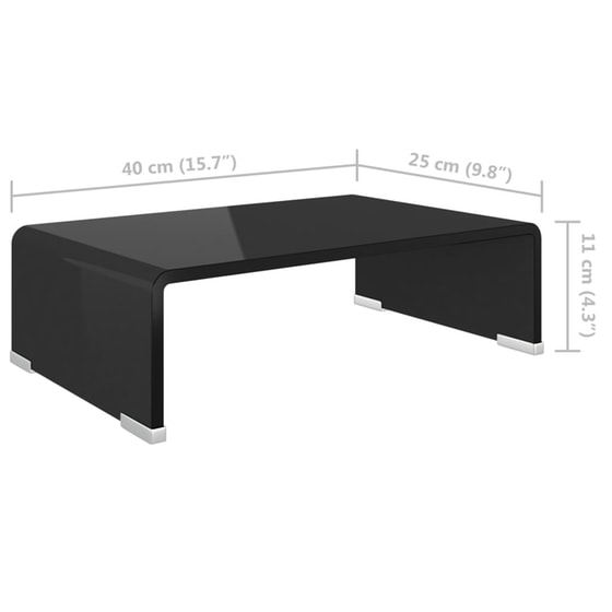 Βάση Τηλεόρασης/οθόνης VidaXL  από γυαλί  40x25x11cm - Μαύρο image 5