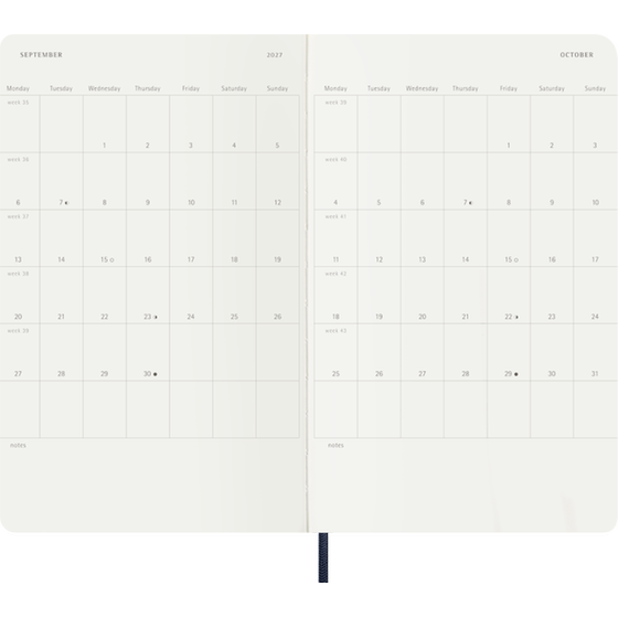 Ημερολόγιο Εβδομαδιαίο 2027 Moleskine 12M L Soft Cover Μπλε image 3