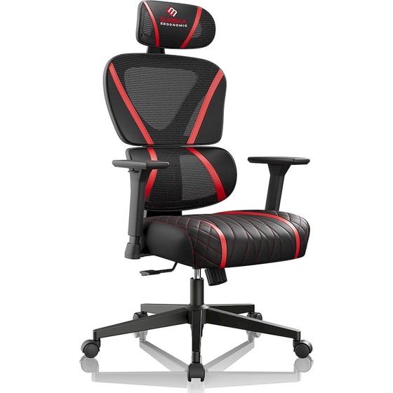 Σετ Eureka Ergonomic Καρέκλα ERK-GC06-R & Γραφείο Gaming ERK-GIP-P47B-V1 - Μαύρο/ Κόκκινο image 1