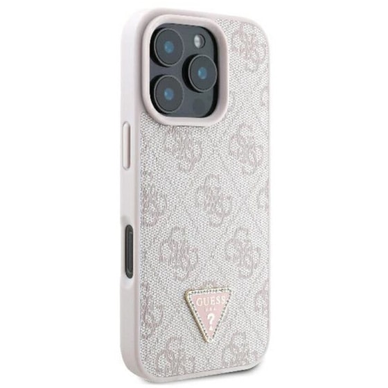 Θήκη Apple iPhone 16 Pro Guess Leather 4G Triangle - Ροζ image 4