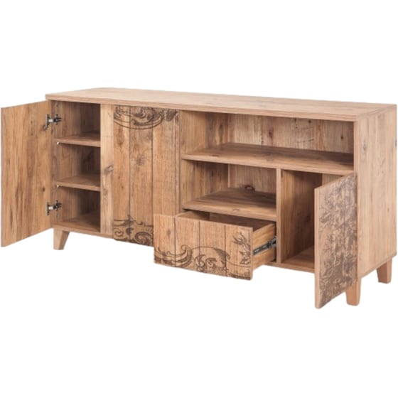 Έπιπλο Τηλεόρασης 24Mall Mare Atlantic Pine από Μοριοσανίδα 160x45x65 cm - Καφέ image 3