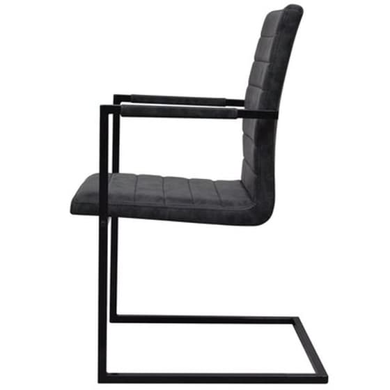 Καρέκλες Τραπεζαρίας Vidaxl «πρόβολος» από Συνθετικό Δέρμα 4 Τμχ - Μαύρες image 5