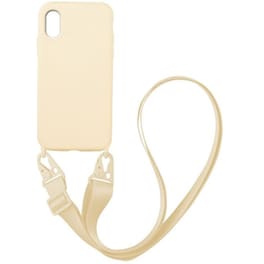 Θήκη Apple iPhone XS Max - Sonique Carryhang Liquid Silicone Strap - Μπεζ